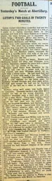 Match Report: Abertillery vs Luton Town FC (17th Sep 1913)