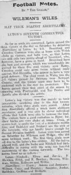 Match Report: Luton Town FC vs Abertillery (25th Oct 1913)