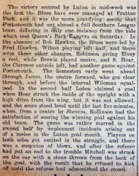 Match Report: Portsmouth vs Luton Town FC (29th Oct 1913)