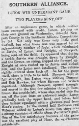 Match Report: Luton Town FC vs Newport County (4th Feb 1914)