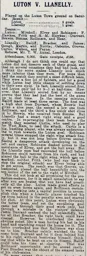 Match Report: Luton Town FC vs Llanelly (28th Feb 1914)
