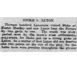 Match Report: Stoke vs Luton Town FC (13th Apr 1914)