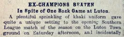 Match Report: Luton Town FC vs Plymouth Argyle (5th Sep 1914)