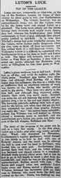 Match Report: Luton Town FC vs Southampton (9th Sep 1914)