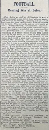 Match Report: Luton Town FC vs Reading (30th Sep 1914)
