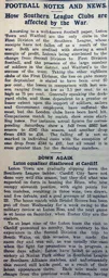 Match Report: Cardiff City vs Luton Town FC (10th Oct 1914)