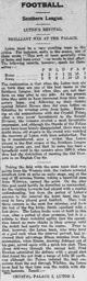 Match Report: Crystal Palace vs Luton Town FC (24th Oct 1914)