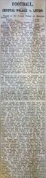Match Report: Crystal Palace vs Luton Town FC (24th Oct 1914)