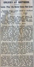 Match Report: Southend United vs Luton Town FC (14th Nov 1914)