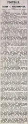 Match Report: Luton Town FC vs Northampton Town (25th Dec 1914)