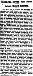 Match Report: Luton Town FC vs Gillingham (30th Jan 1915)