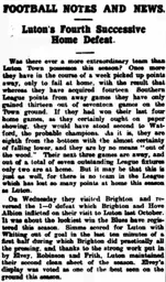 Match Report: Brighton & Hove Albion vs Luton Town FC (17th Mar 1915)