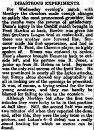 Match Report: Luton Town FC vs Merthyr Town (17 Sep 1919)