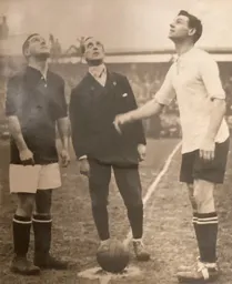 Alf Tirrell in the coin toss with Preston skipper Joe McCall