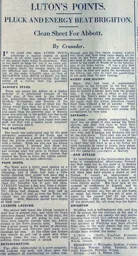 Match Report: Luton Town FC vs Brighton & Hove Albion (25 Aug 1928)