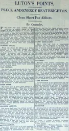 Match Report: Luton Town FC vs Brighton & Hove Albion (25 Aug 1928)