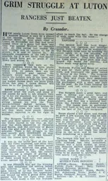 Match Report: Luton Town FC vs Queens Park Rangers (8 Feb 1930)