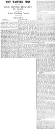 Match Report: Luton Town FC vs Watford (17 Oct 1931)