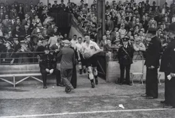 Jack Nelson leads the Luton team out