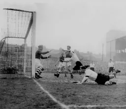 Bernard Moore heads in the Town's first goal
