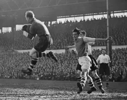 Bernard Streten safely clutches the ball