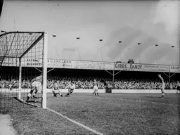 John Downie has his shot at goal blocked