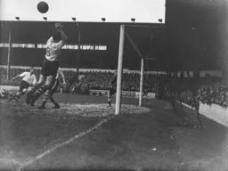 Johnny Downie cannot quite make contact with the ball