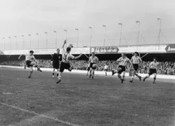 Gordon Turner fires in his and Town`s first goal of the afternoon
