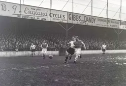Roy Davies tries to force his way past Danny Williams