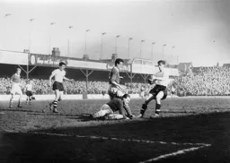 John Groves searching for the ball