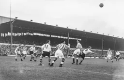 Everybody is looking for the ball with Mick Cullen and Peter MacEwan close at hand