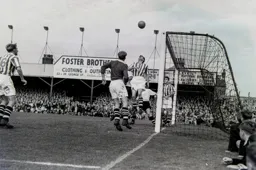 An anxious moment for the West Brom defence