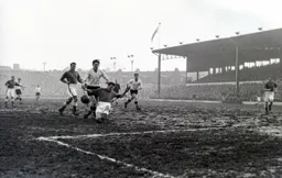 Gordon Turner is thwarted by a last ditch tackle