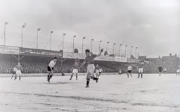 Ian Greaves shepherds the ball to his keeper and there is no chance for Gordon Turner