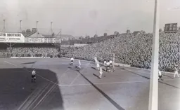 A panoramic view of the Kenilworth Road end as Bolton defend in the Spring sunshine
