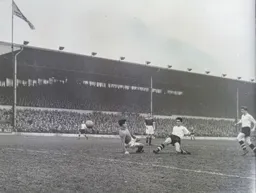 Reg Pearce slips the ball past Nigel Sims for his and Town`s first goal