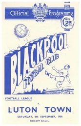 Programme: Blackpool vs Luton Town FC (8 Sep 1956)
