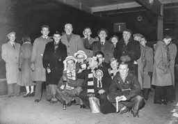 Happy smiling Hatters fans on the way to Stockport. They were not smiling by the time the game finished