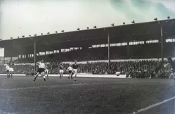 The Leeds defence look for an offside flag. It did not come and Allan Brown scores the Town`s only goal