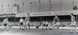 Eddie Hopkinson clutches the ball to stop another Town attack on the stroke of half time
