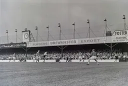 Allan Brown takes a shot at goal early in the game