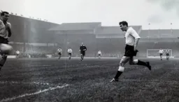 Jimmy Adam tries a shot from the edge of the six yard box