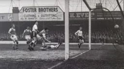 Allan Brown converts Tony Gregory`s cross to score Town`s second goal