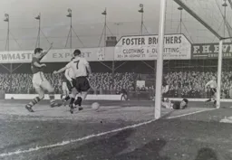 Billy Bingham converts Tony Gregory`s cross for the Town`s first goal