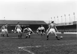Bob Morton`s shot on goal fails to break the deadlock