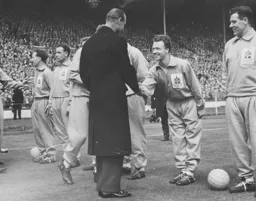 Billy Bingham is introduced to Prince Philip