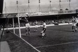 Gordon Turner watches the ball go wide