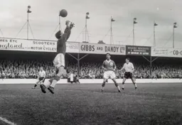 The ball flies over the top