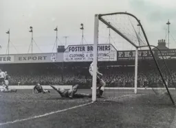 Allan Brown touches in the Town's first goal