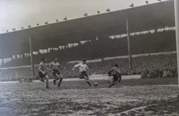 Barry Hawkes through on goal